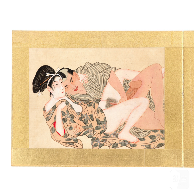 An album of twelve Japanese erotic paintings, Edo period, late 19th century | 江戶時期 十九世紀晚期 風俗畫一冊十二幅 - 图11
